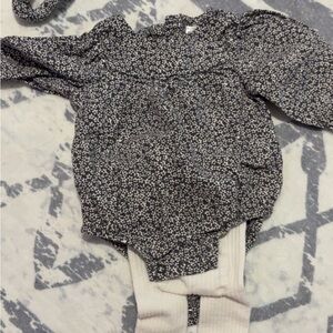 Carter's Black and White Floral One Piece